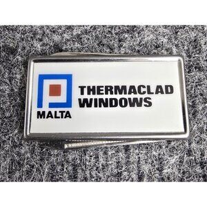 Vintage Barlow B60 Thermaclad Windows Malta Metal Advertising Money Clip